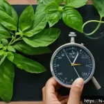 원예사 실기 시험 전날 해야 할 일 - A detailed close-up of a practical botany exam setup focusing on plant identification: various plant...